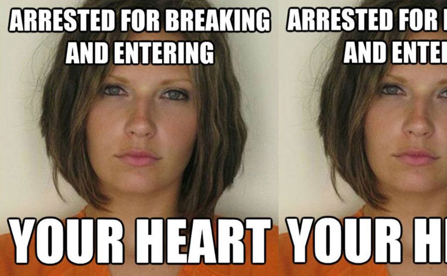 A screengrab of a meme with Meagan’s convict photo.