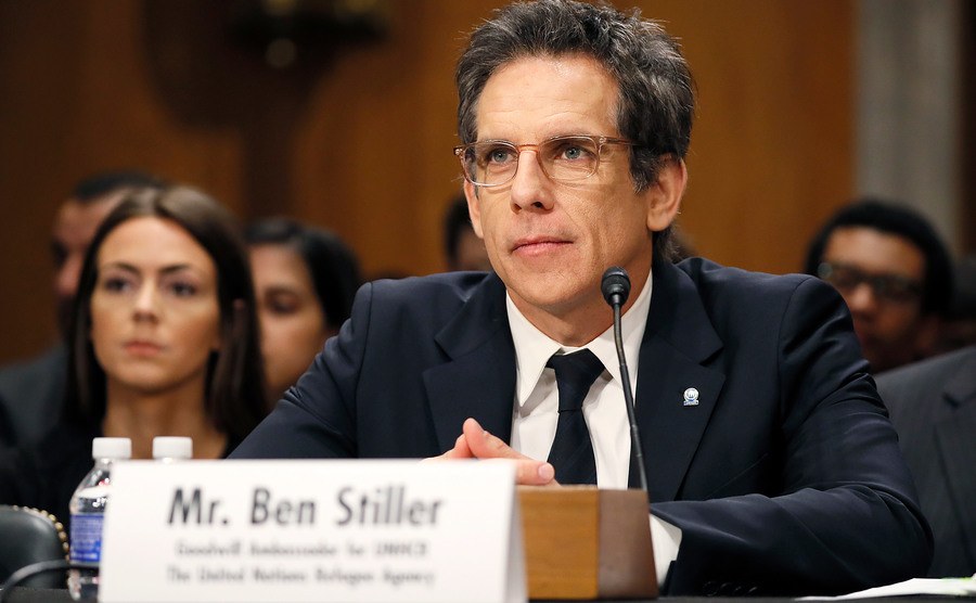 Ben Stiller testifies at a Senate Foreign Relations Committee Hearing.
