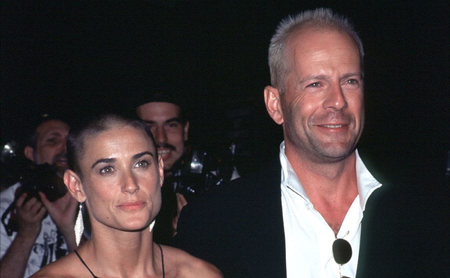 A photo of Demi Moore and Bruce Willis at the film premiere.