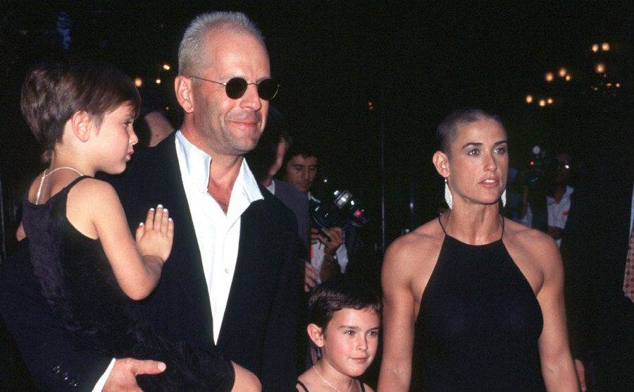 A photo of Demi Moore with her family at the film premiere.