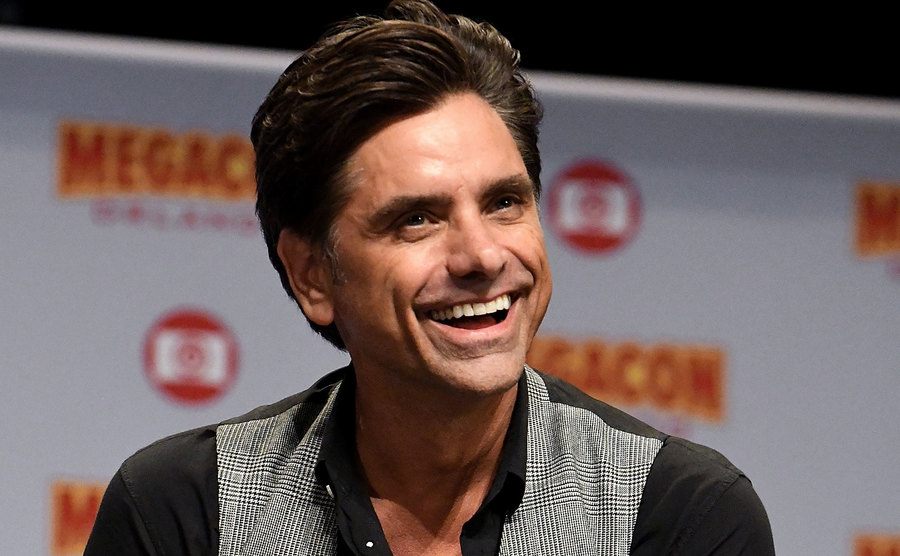 A photo of Stamos during an interview.