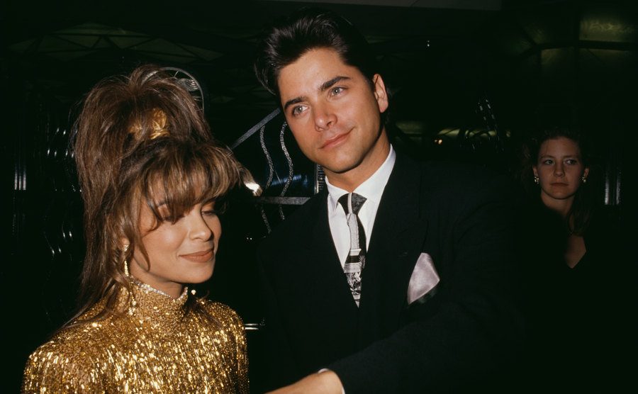 A dated photo of Paula Abdul and John Stamos.