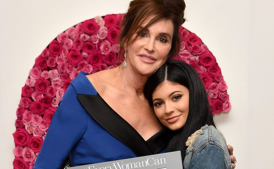 Caitlyn Jenner and Kylie Jenner embrace for a photo. 