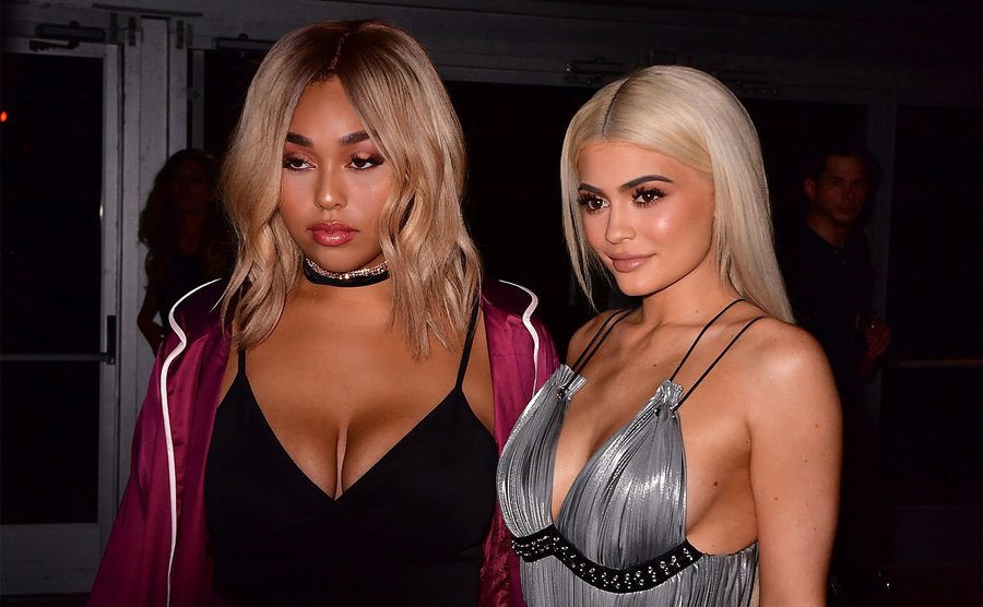 Jordyn Woods and Kylie Jenner attend the Alexander Wang show during New York Fashion Week