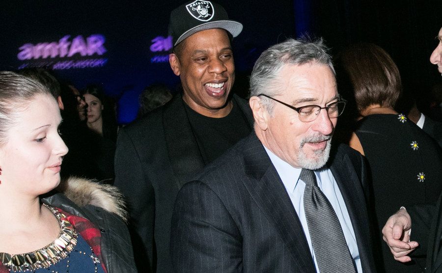 A picture of Jay Z and De Niro during an event.