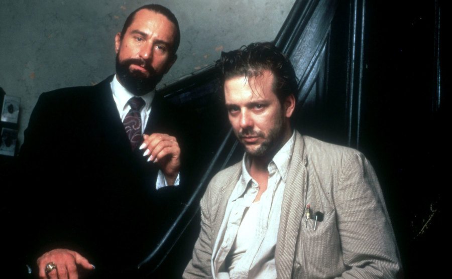A promotional still of De Niro and Rourke for the film.