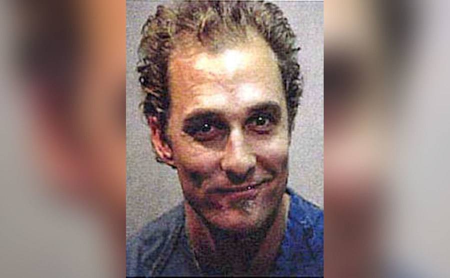 Matthew McConaughey in a mug shot. 