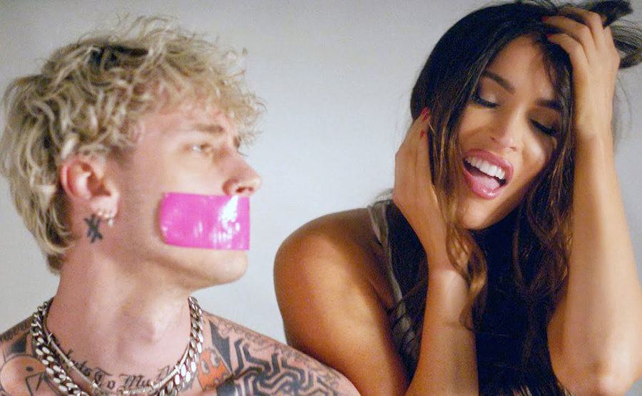 MGK and Megan Fox in a still from the music video. 