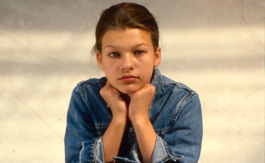 A picture of young Milla Jovovich.