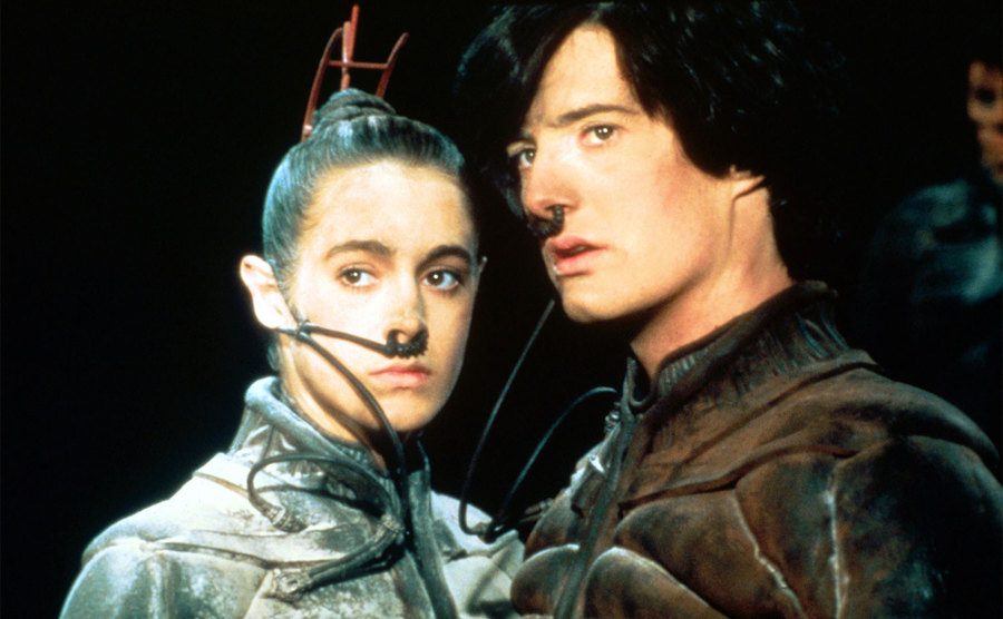 Sean Young and Kyle MacLachlan in a still from Dune. 