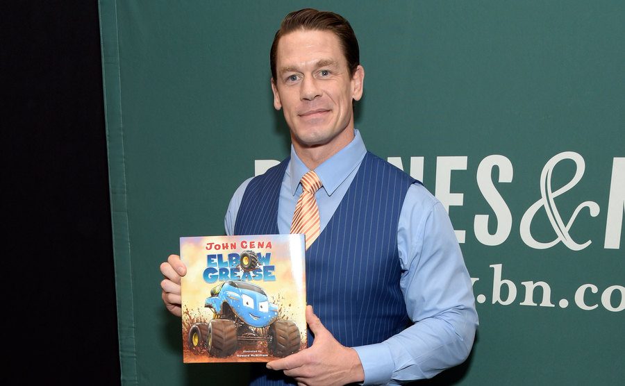 John Cena attends a signing event for his new children’s book “Elbow Grease”. 