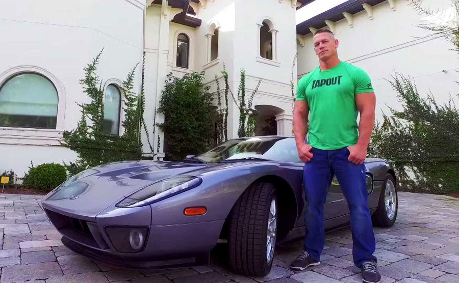 John Cena poses with his Ford GT. 