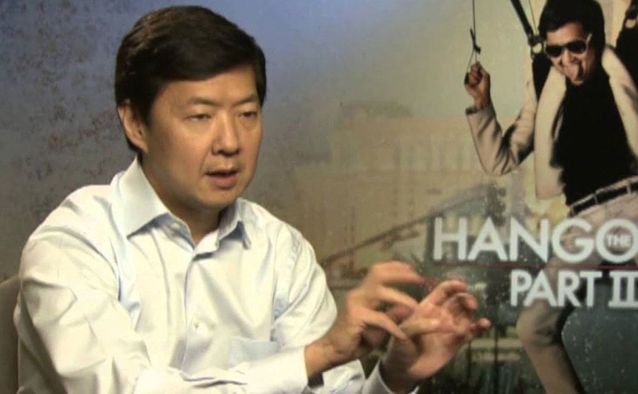 A still of Jeong speaking in an interview at the time.
