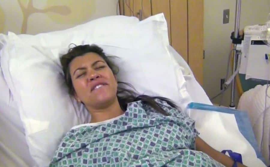 An image of Kourtney at the hospital.