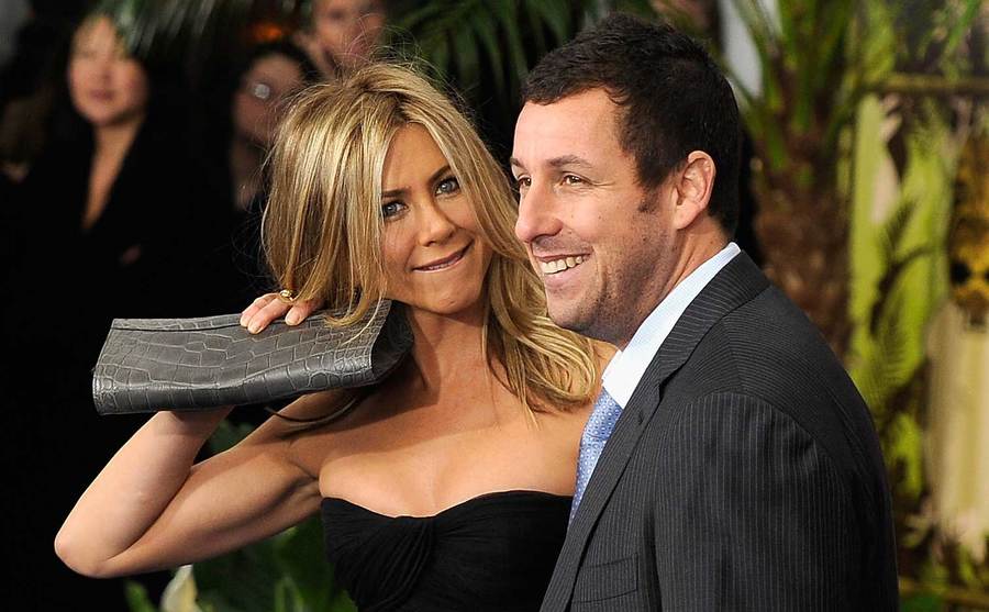 Jennifer Aniston and Adam Sandler attend the premiere of 