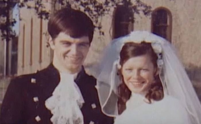 Les and Joy on their wedding day. 