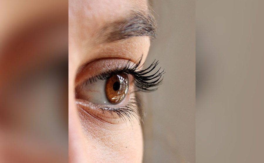 A close up on a woman’s eye. 
