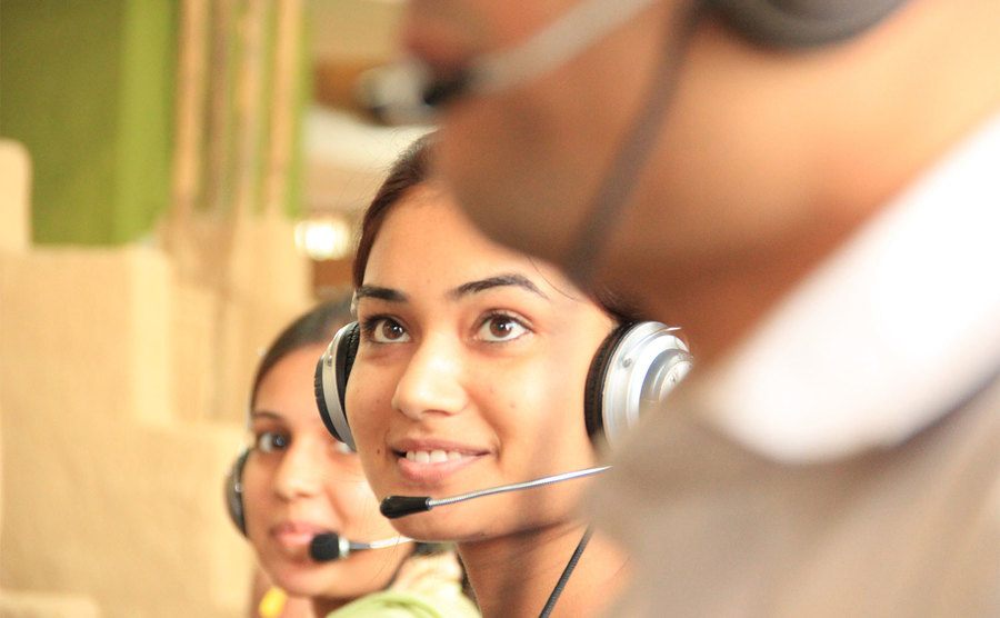 Women are working as customer service representatives 