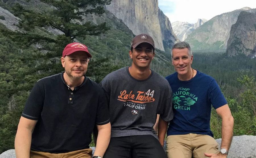 Pete, Kevin, and Danny take a picture in Yosemite National Park.