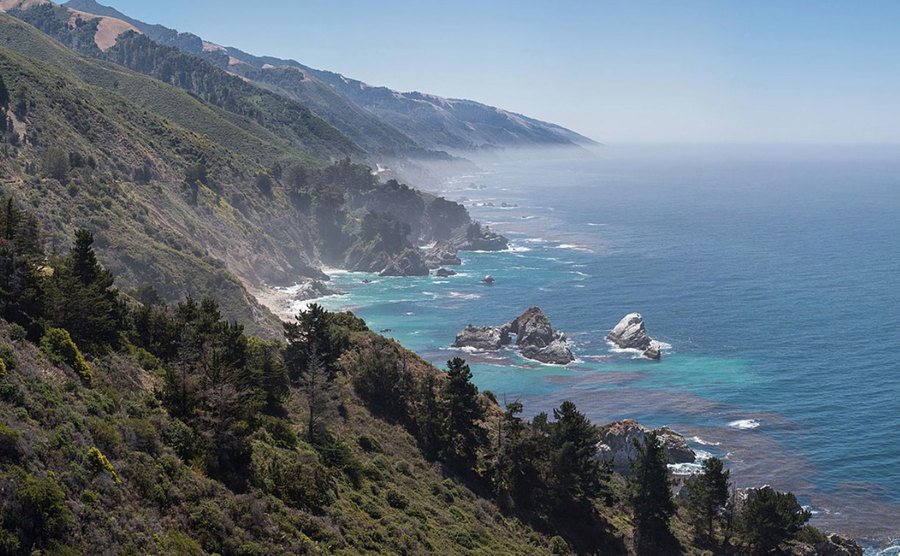 A general view of the cliff in Big Sur.