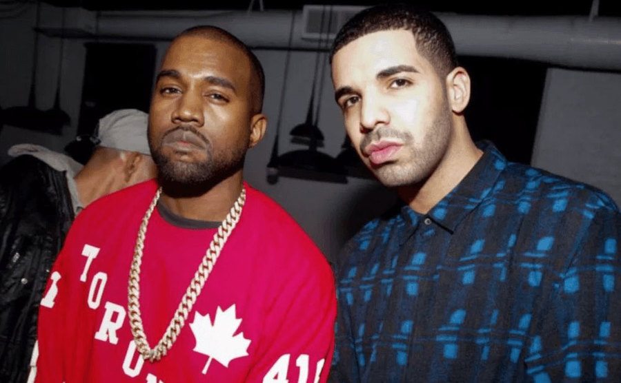 A photo of Drake and Kanye. 